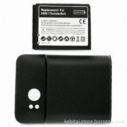 Extended Battery with 2400mAh Capacity and Black Cover, Suitable for HTC 6400/Thunder Bolt